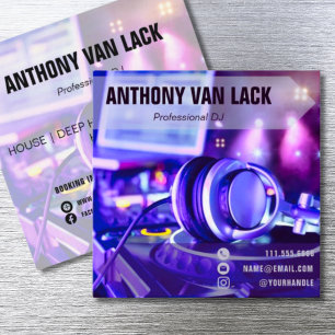 Purple Professional DJ  Square Business Card