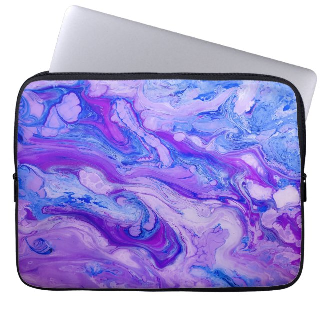 purple psychedelic liquid laptop sleeve (Front)