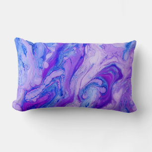 purple psychedelic liquid lumbar cushion