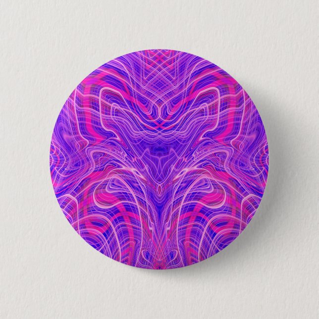Purple psychedelic pattern 6 cm round badge (Front)