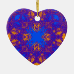 Purple psychedelic pattern ceramic tree decoration