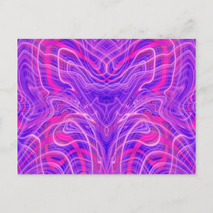 Purple psychedelic pattern postcard
