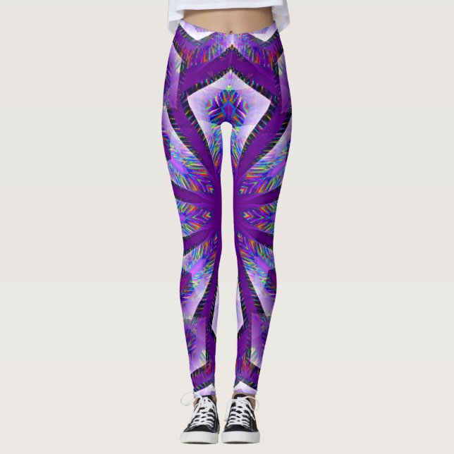Purple Psychedelic Star... Leggings (Front)