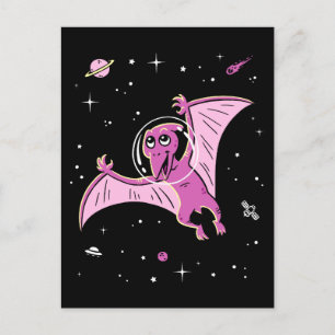 Purple Pterodactyl Dinos In Space Postcard