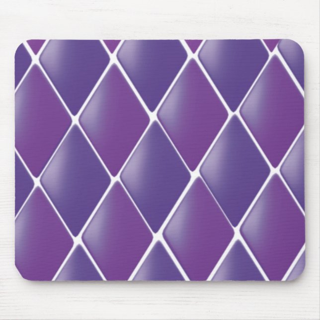 Purple Puffy Diamond Pattern Mouse Pad (Front)