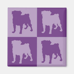 Purple Pugs Magnets