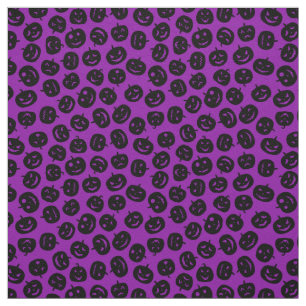 Purple Pumpkin Happy Halloween Modern Fabric