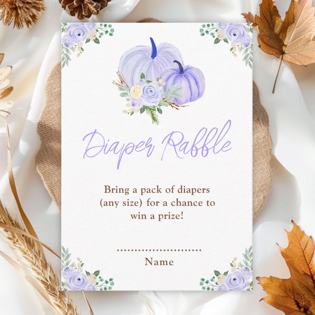 Purple Pumpkins Floral Diaper Raffle Enclosure Card (Creator Uploaded)