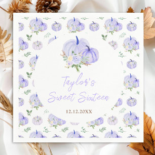 Purple Pumpkins Floral Sweet Sixteen Napkin