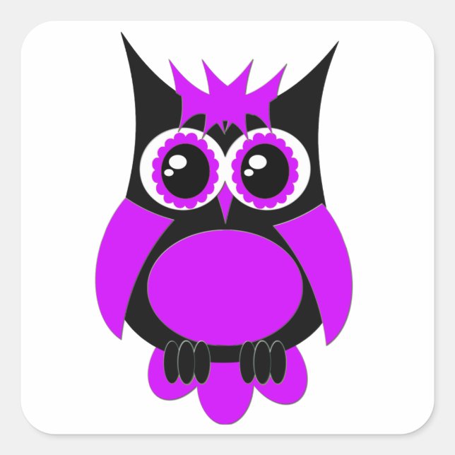 Purple Punk Owl Sticker (Front)