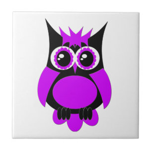 Purple Punk Owl Tile