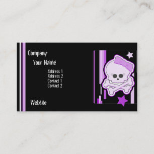 Purple Punk Skull Business Card