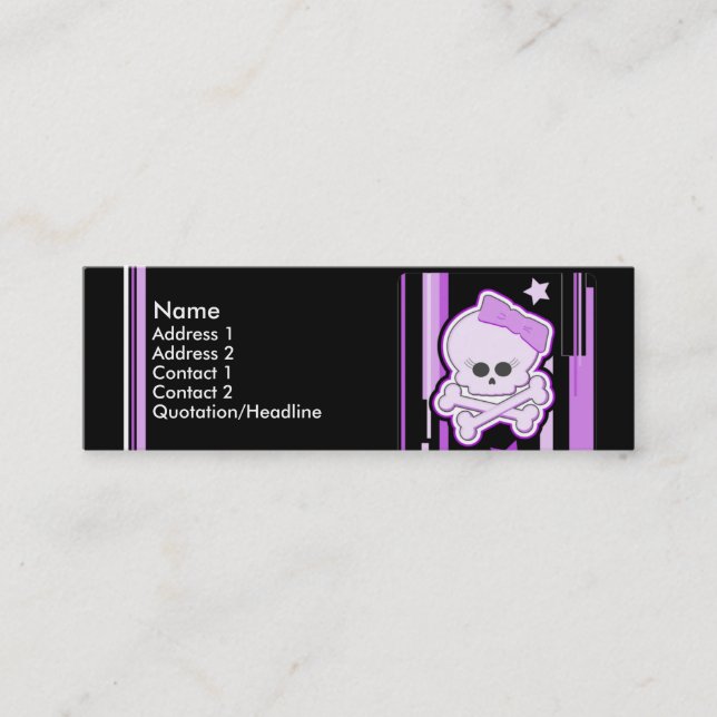 Purple Punk Skull Profile Cards (Front)