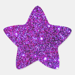 Purple Purple Sparkle Optical Illusion Art Star Sticker