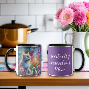 Purple Purrfectly Meowvelous Mum Cat Mother's Day  Mug