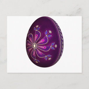 Purple Pysanky Easter Egg Holiday Postcard