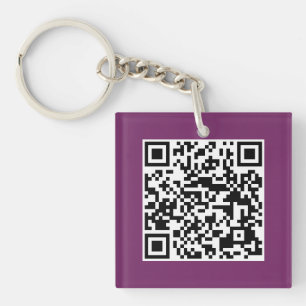 Purple QR CODE Custom Key Chain