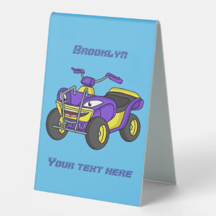 Purple Quad bike cartoon illustration