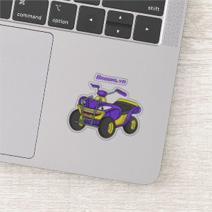 Purple Quad bike cartoon illustration