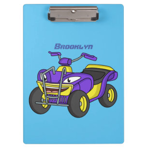 Purple Quad bike cartoon illustration Clipboard