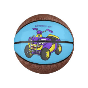 Purple Quad bike cartoon illustration Mini Basketball