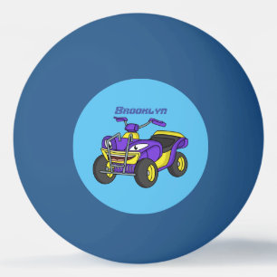 Purple Quad bike cartoon illustration Ping Pong Ball