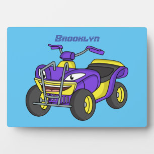 Purple Quad bike cartoon illustration Plaque