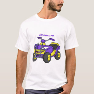 Purple Quad bike cartoon illustration T-Shirt