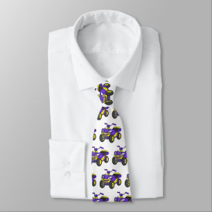 Purple Quad bike cartoon illustration Tie