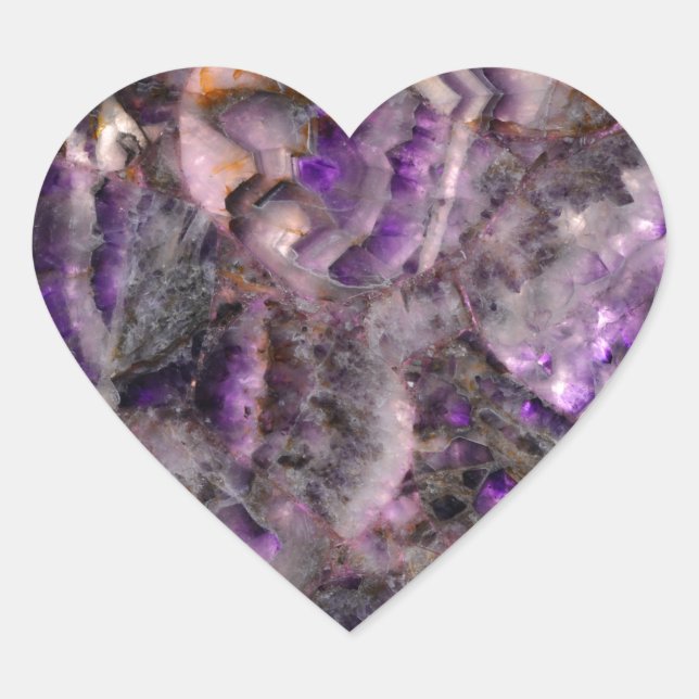 Purple quartz heart sticker (Front)