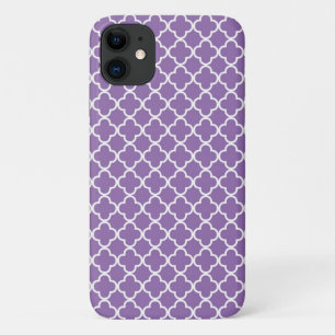 Purple Quatrefoil Pattern iPhone 11 Case