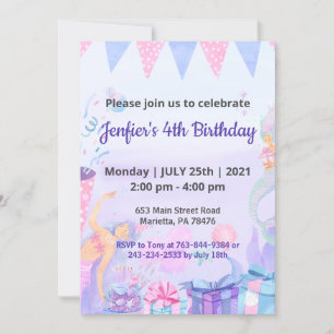 Purple Queen Baby Theme Birthday  Invitation