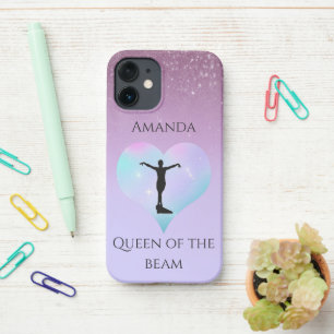 Purple Queen Of The Beam Gymnastics Personalised iPhone 12 Mini Case