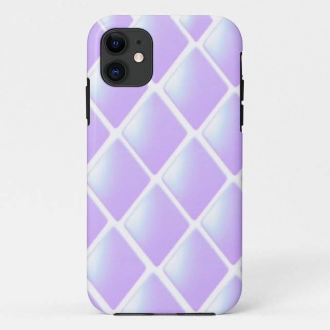 Purple Quilted Diamond Pattern Case-Mate iPhone Case (Back)