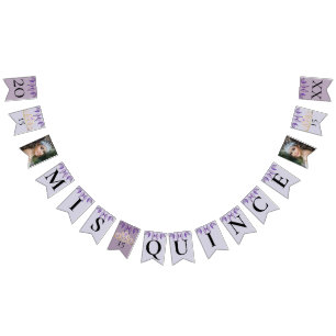 Purple Quinceañera Celebration Bunting