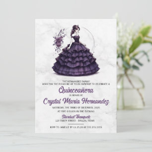 Purple Quinceañera Invitation