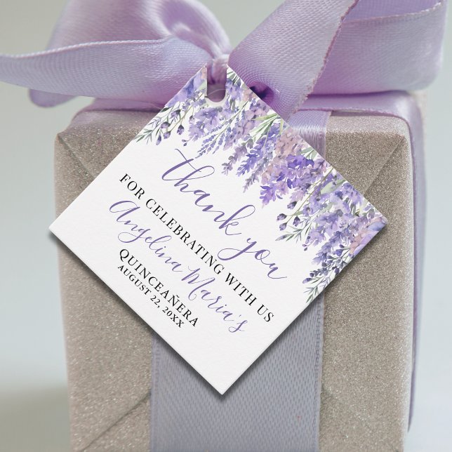 Purple Quinceanera Thank You Favour Tags (Purple Quinceanera Thank You Favor Tags)