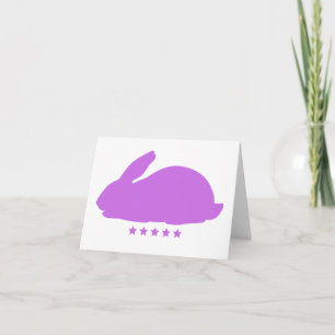 Purple Rabbit with Stars Blank Greeting Card