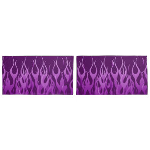 Purple Racing Flames on Fire Pillowcase