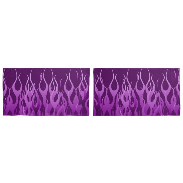 Purple Racing Flames on Fire Pillowcase (Front-Set)