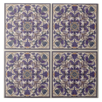 Purple Radial Art Deco Ceramic Tile