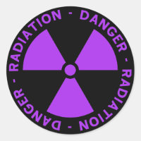 Purple Radiation Warning Sticker