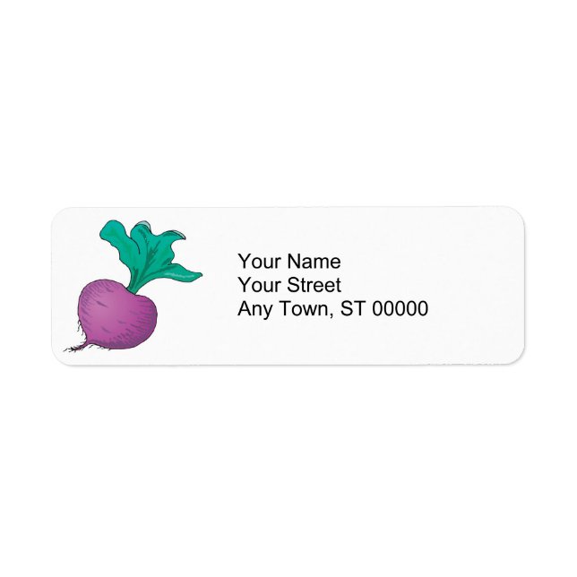 purple radish return address label (Front)