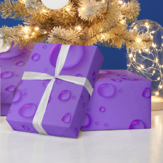 Purple Rain Dew Drops Pattern  Wrapping Paper