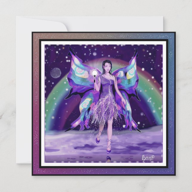 Purple rain fairy blank card (Front)