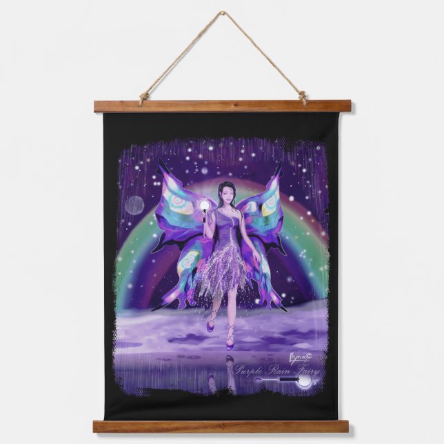 Purple Rain Fairy Hanging Tapestry (Front)