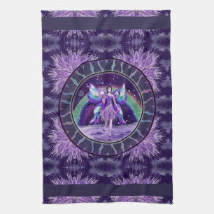 Purple Rain fairy kitchen towel