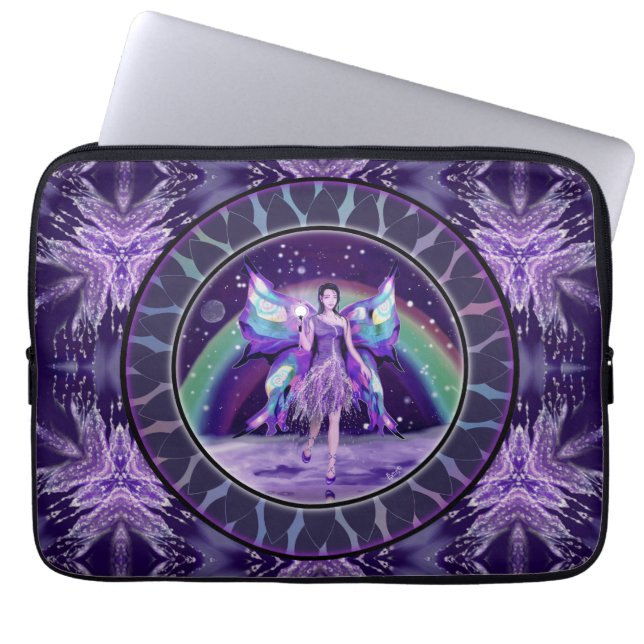 Purple Rain Fairy Laptop Sleeve (Front)