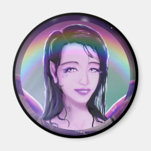 Purple rain fairy magnet
