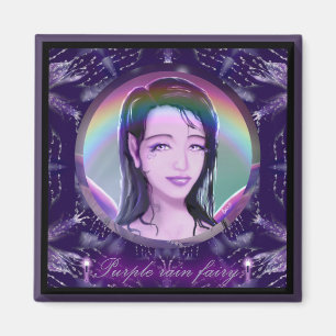 Purple rain fairy magnet